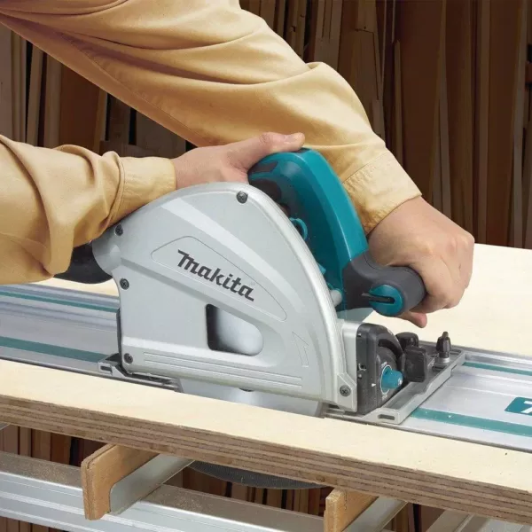 Makita 12 Amp 6-1/2 in. Plunge Circular Saw with 55 in. Guide Rail and Guide Rail Clamp (2-Pack)