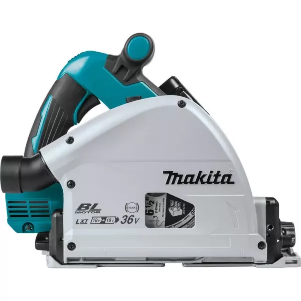 Makita 18-Volt X2 LXT (36V) Brushless 6-1/2 in. Plunge Circ Saw Kit (5.0 Ah) w/55 in. Guide Rail and Guide Rail Clamp (2-Pack)