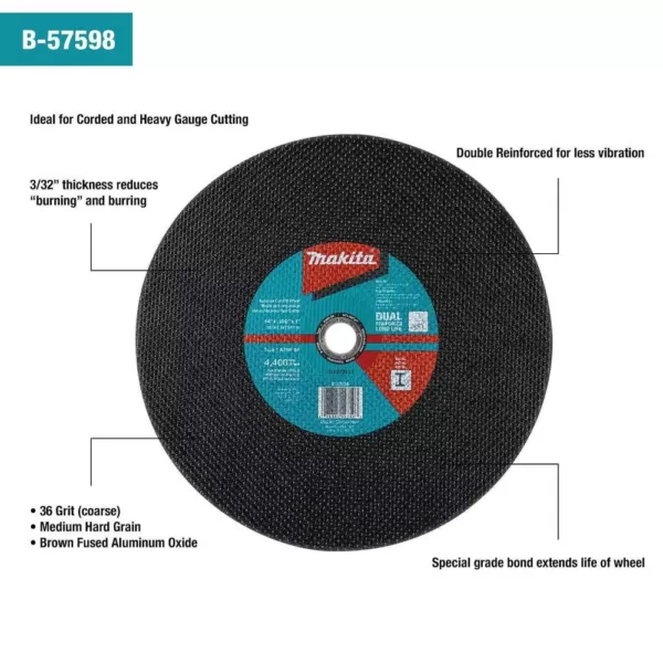 Makita 14 in. x 1 in. x 3/32 in. Cut-off Wheel (25-Pack)