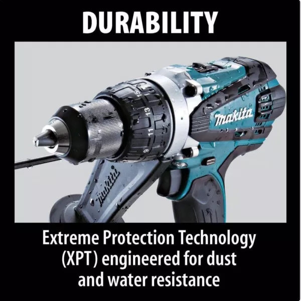 Makita 18-Volt LXT Lithium-Ion 1/2 in. Cordless Hammer Driver/Drill Kit with (2) Batteries (4.0 Ah), Charger and Hard Case