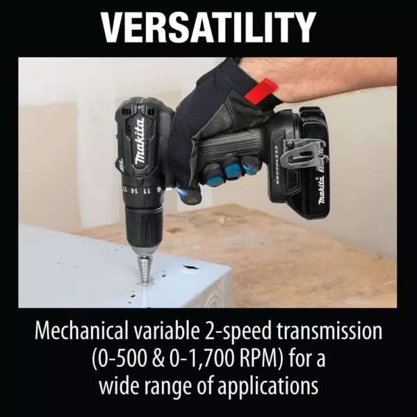 Makita 18-Volt 2.0Ah LXT Lithium-Ion Sub-Compact Brushless Cordless 1/2 in. Hammer Driver Drill Kit