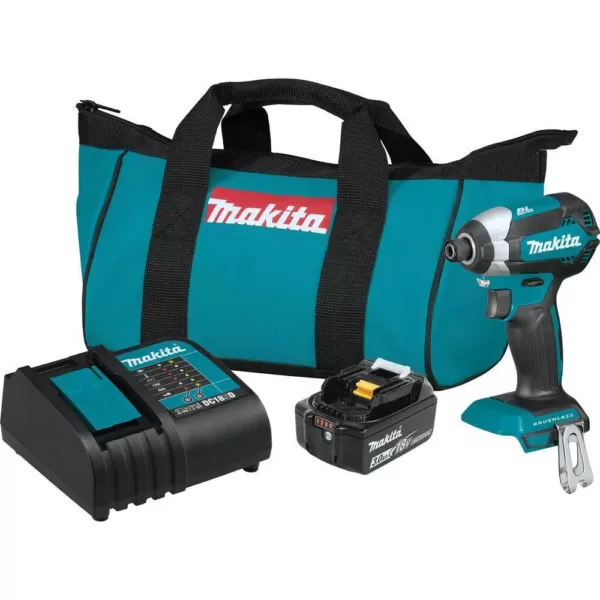 Makita 18-Volt LXT Lithium-Ion Brushless Cordless Impact Driver Kit with (1) Battery 3.0Ah