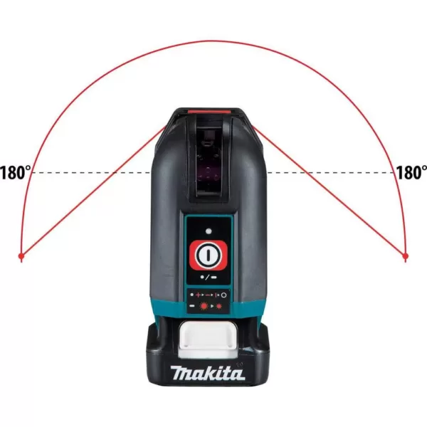 Makita 12-Volt MAX CXT Self-Leveling Cross-Line/4-Point Red Beam Laser Kit (2.0 Ah)