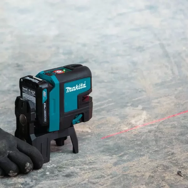 Makita 12-Volt MAX CXT Self-Leveling Cross-Line/4-Point Red Beam Laser Kit (2.0 Ah)