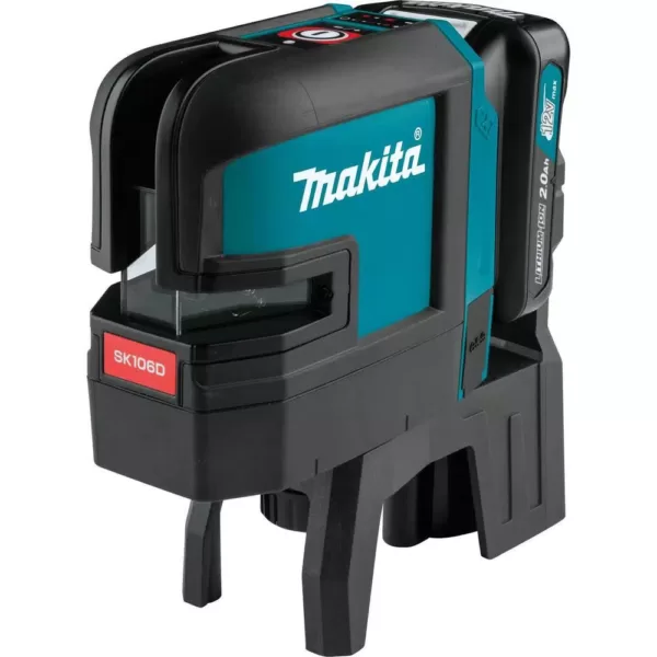 Makita 12-Volt MAX CXT Self-Leveling Cross-Line/4-Point Red Beam Laser Kit (2.0 Ah)