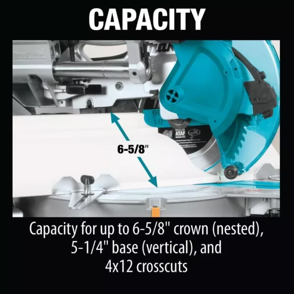 Makita 15 Amp 10 in. Dual-Bevel Sliding Compound Miter Saw with Laser and Stand