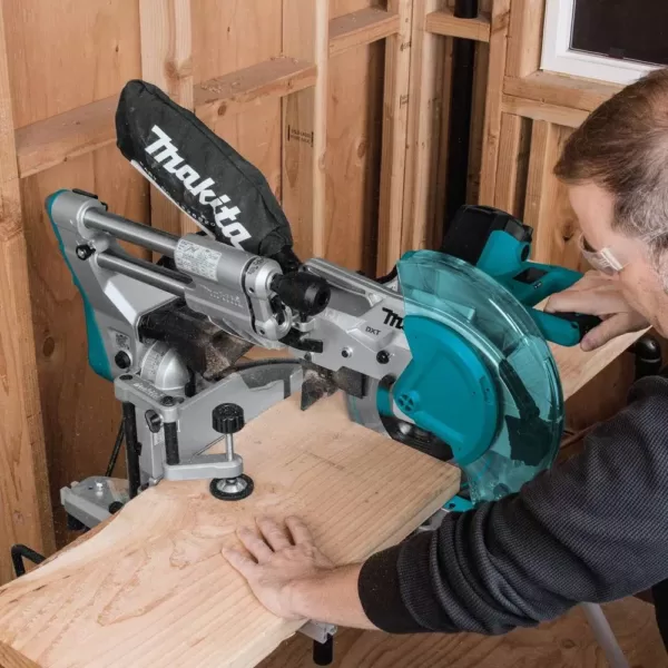 Makita 15 Amp 10 in. Dual-Bevel Sliding Compound Miter Saw with Laser and Stand