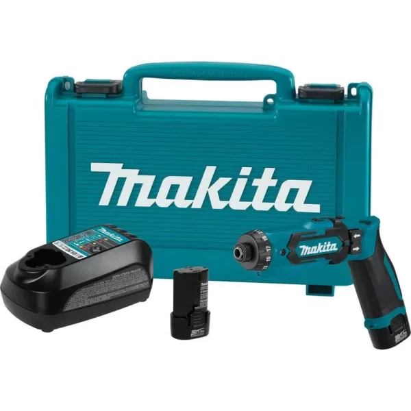 Makita 7.2-Volt Lithium-Ion 1/4 in. Cordless Hex Driver-Drill Kit with Auto-Stop Clutch