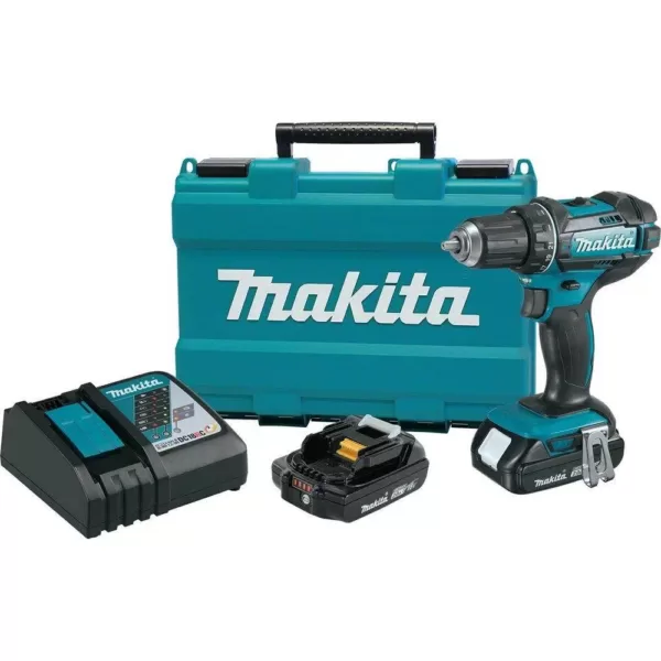 Makita 18-Volt LXT Lithium-Ion Cordless 1/2 in. XPT Drill/Driver Kit with Two 2.0 Ah Batteries Charger and Hard Case