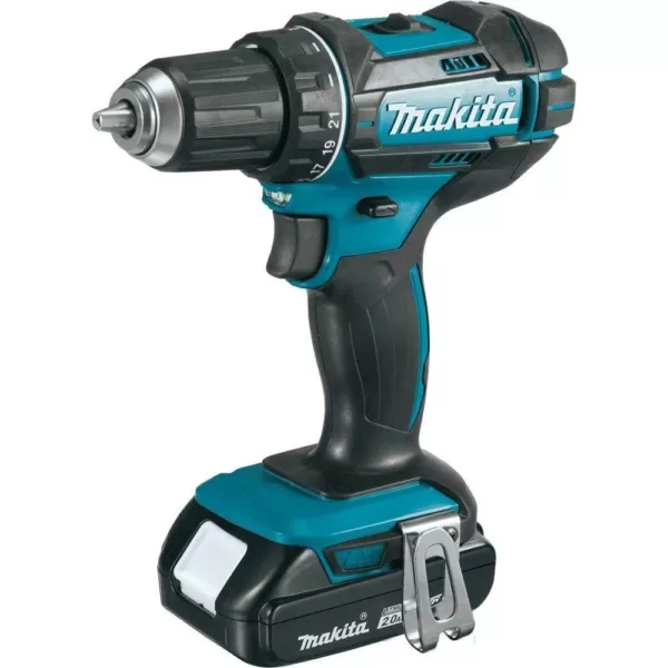 Makita 18-Volt LXT Lithium-Ion Cordless 1/2 in. XPT Drill/Driver Kit with Two 2.0 Ah Batteries Charger and Hard Case