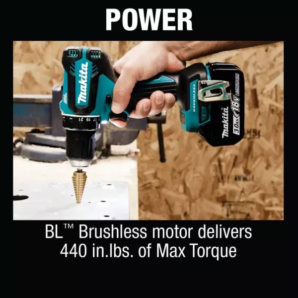 Makita 18-Volt LXT Lithium-Ion Brushless Cordless 1/2 in. Driver-Drill Kit, 3.0Ah