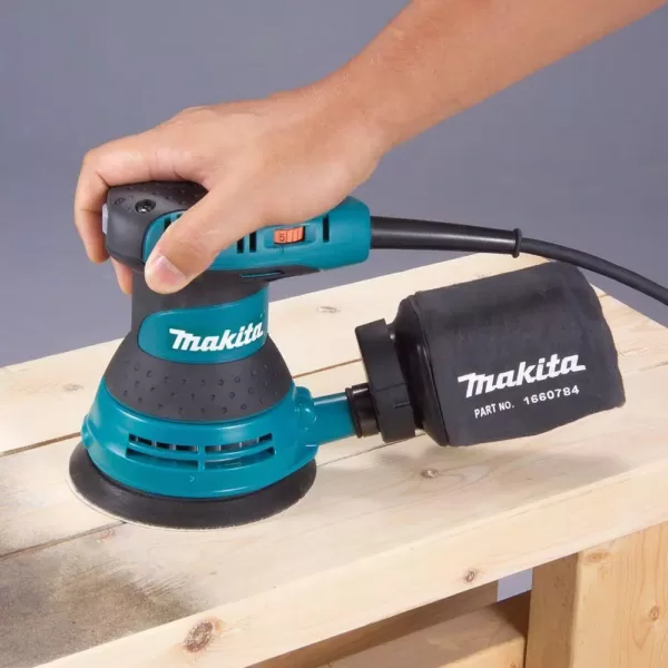 Makita 3 Amp 5 in. Corded Random Orbital Sander with Variable Speed Tool Case