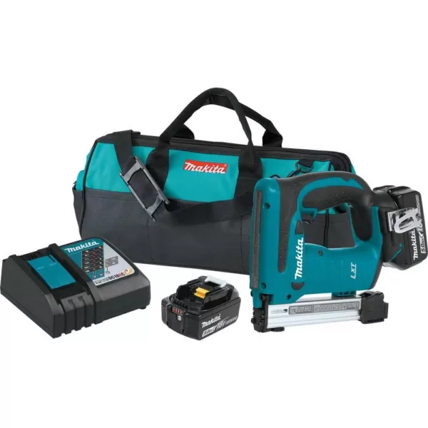 Makita 18-Volt 5.0Ah Lithium-Ion Brushless 3/8 in. Crown Stapler Kit