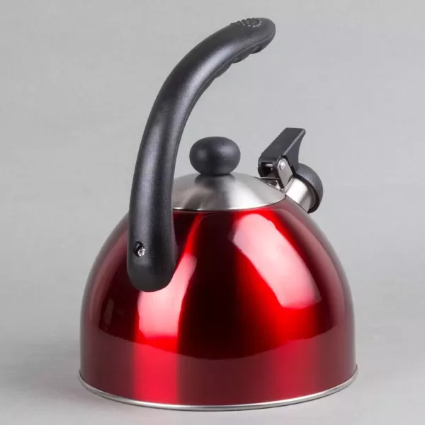 Creative Home Rhapsody 8.4-Cup Cranberry Stainless Steel Stovetop Tea Kettle with Whistle