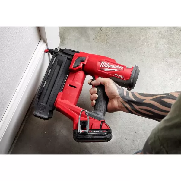 Milwaukee M18 FUEL 18-Volt 18-Gauge Lithium-Ion Brushless Cordless Gen II Brad Nailer and Clear Performance Safety Glasses