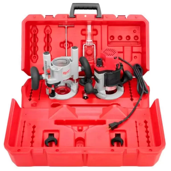 Milwaukee 2-1/4 Max-Horsepower EVS Multi-Base Router Kit with Plunge Base and BodyGrip Fixed Base