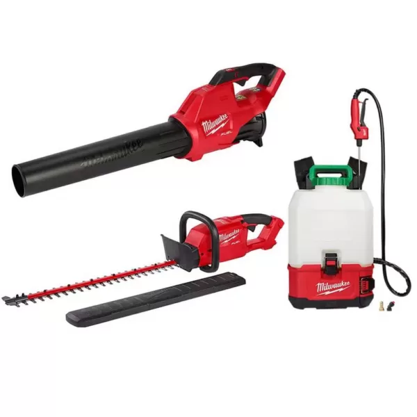 Milwaukee M18 FUEL 120 MPH 450 CFM 18-Volt Lithium-Ion Brushless Cordless Handheld Blower/Hedge Trimmer and Sprayer Kit