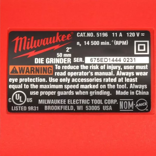 Milwaukee 11 Amp Die Grinder