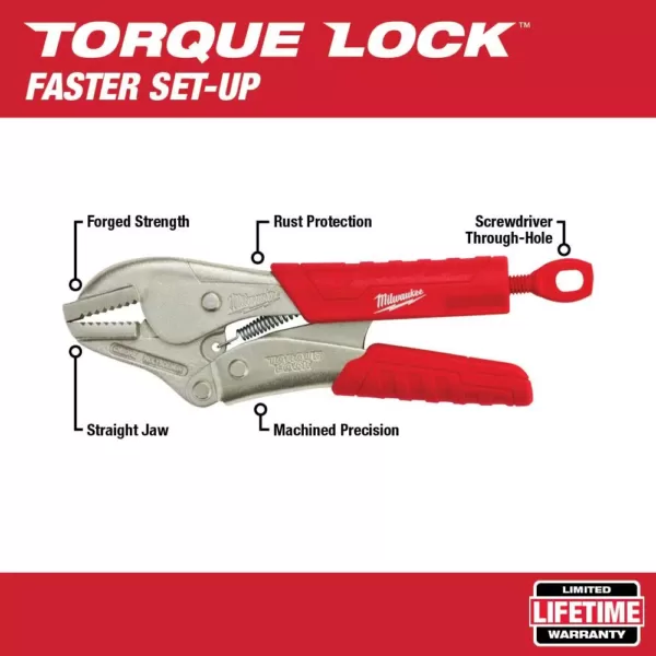 Milwaukee 7 in. Straight Jaw Locking Pliers with Grip