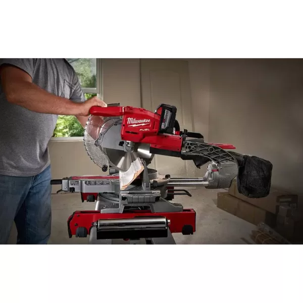 Milwaukee M18 FUEL 18-Volt Lithium-Ion Brushless Cordless 10 in. Dual Bevel Sliding Compound Miter Saw with Stand (Tool-Only)