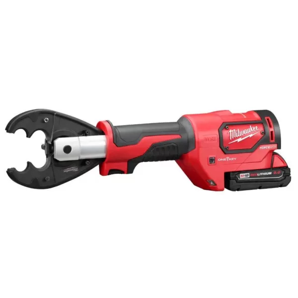 Milwaukee M18 18-Volt Lithium-Ion Cordless FORCE LOGIC 6-Ton Utility Crimping Kit with D3 Grooves and Fixed O Die