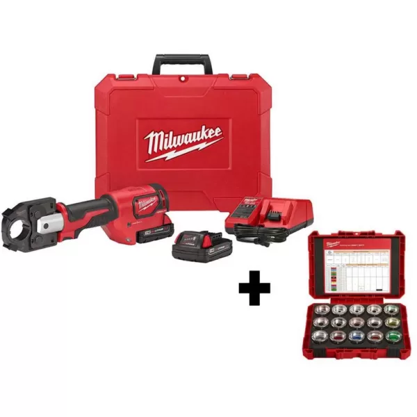 Milwaukee M18 18-Volt Lithium-Ion Cordless Force Logic 600 MCM Crimper Kit with 600 MCM Copper U-Style Die Kit