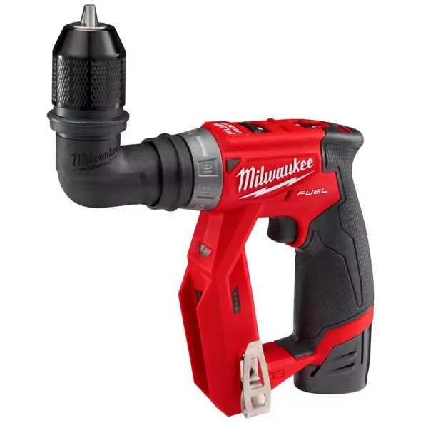 Milwaukee M12 FUEL 12-Volt Lithium-Ion Brushless Cordless 4-in-1 Installation 3/8 in. Drill Driver Kit W/ Bonus 2.0Ah Battery