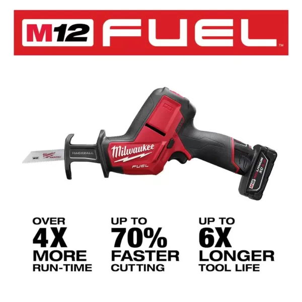 Milwaukee M12 FUEL 12-Volt Lithium-Ion Brushless Cordless HACKZALL Reciprocating Saw Kit with Free M12 LED Flood Light