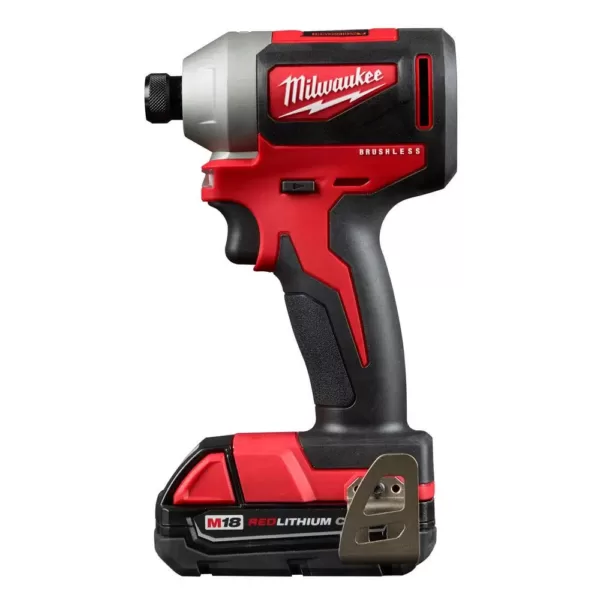 Milwaukee M18 18-Volt Lithium-Ion Brushless Cordless Hammer Drill/Impact Combo Kit (2-Tool) with 2 Batteries, Charger and Bag