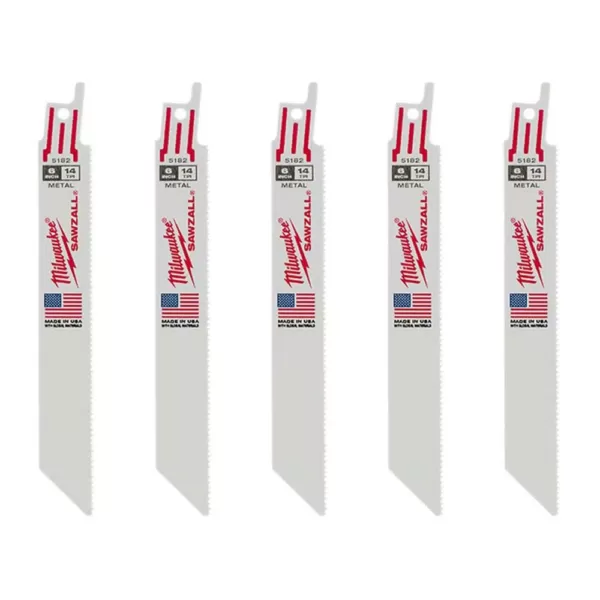 Milwaukee 6 in. 14 Teeth per in. Medium Metal Cutting SAWZALL Reciprocating Saw Blades (5 Pack)