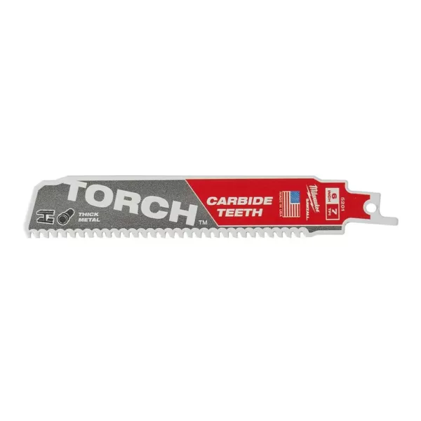 Milwaukee 6 in. 7 TPI TORCH Carbide Teeth Thick Metal Cutting SAWZALL Reciprocating Saw Blade (5 Pack)