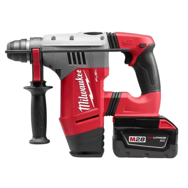 Milwaukee M28 FUEL 28-Volt Lithium-Ion Brushless 1-1/8 in. SDS Plus Rotary Hammer w/ Dust Extractor Kit w/(2) 3.0Ah Batteries