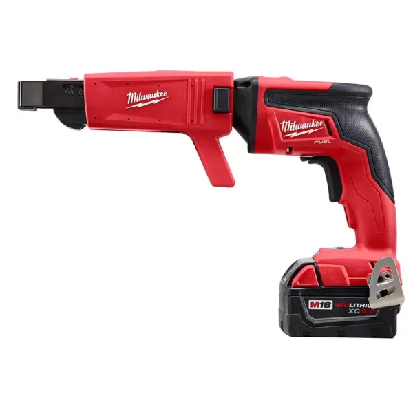 Milwaukee M18 FUEL 18-Volt Lithium-Ion Brushless Cordless Drywall Screw Gun XC Kit with Collated Screw Gun Attachment