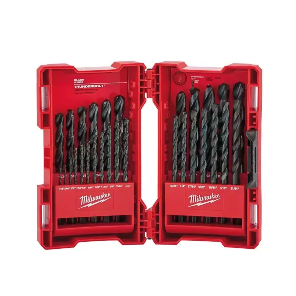 Milwaukee SHOCKWAVE IMPACT DUTY Steel Driver Bit Set (40-Piece) with Black Oxide Steel Drill Bit Set (29-Piece)