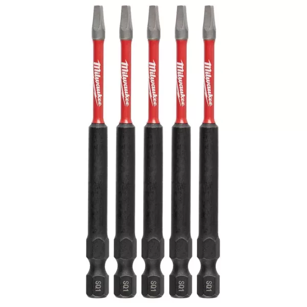 Milwaukee SHOCKWAVE Square #1 3.5 in. Impact Duty Steel Screwdriver Bit (5-Pack)