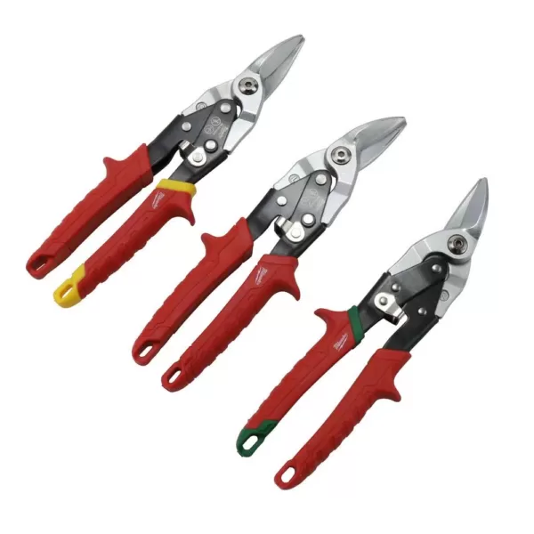 Milwaukee Left, Right, and Straight Aviation Snips (3-Pack)