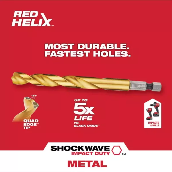 Milwaukee Shockwave 15/64 in. Titanium Drill Bit