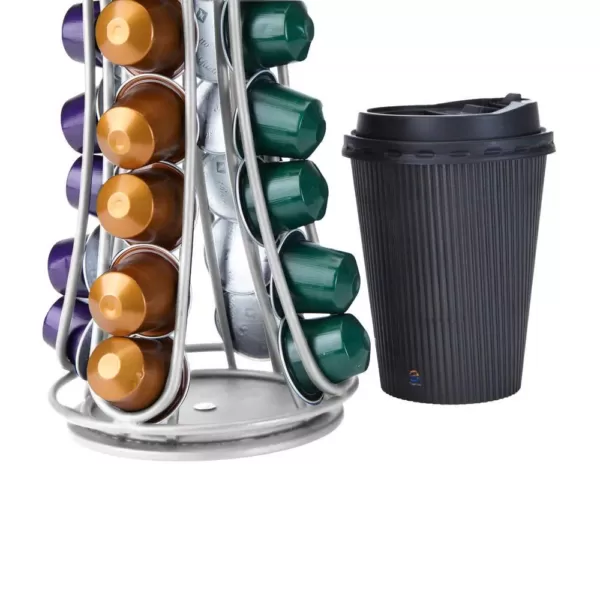 Mind Reader Nespresso Coffee Black Metal Capsule Holder Dispenser (Holds 44)