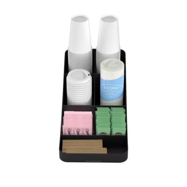 Mind Reader Trove 7 Compartment Coffee Condiment Organizer in Black