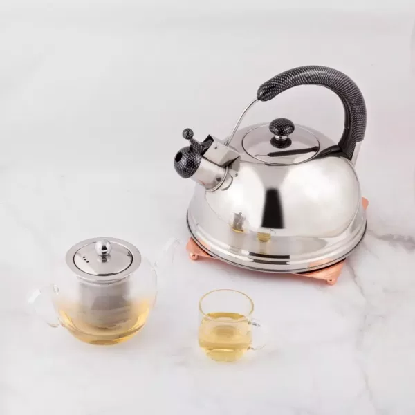 Creative Home Cobra 10.8-Cup Stainless Steel with Whistle Stovetop Tea Kettle