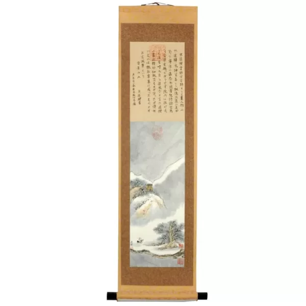 Oriental Furniture 35 in. x 12 in. "Landscape Scroll" Wall Art