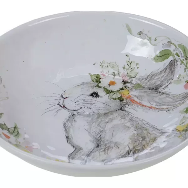 Certified International Sweet Bunny 13 in. Multicolored Earthenware Serving/Pasta Bowl