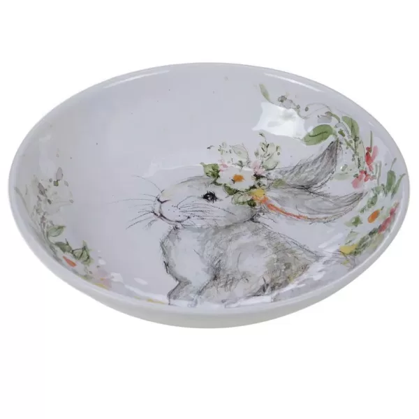 Certified International Sweet Bunny 13 in. Multicolored Earthenware Serving/Pasta Bowl