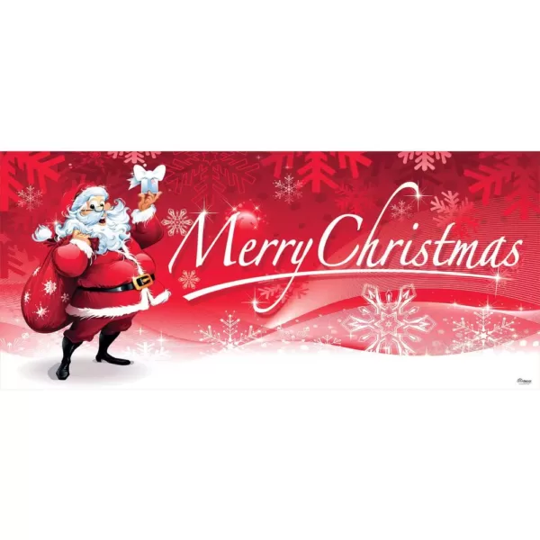 My Door Decor 7 ft. x 16 ft. Santa's Merry Christmas Garage Door Decor Mural for Double Car Garage