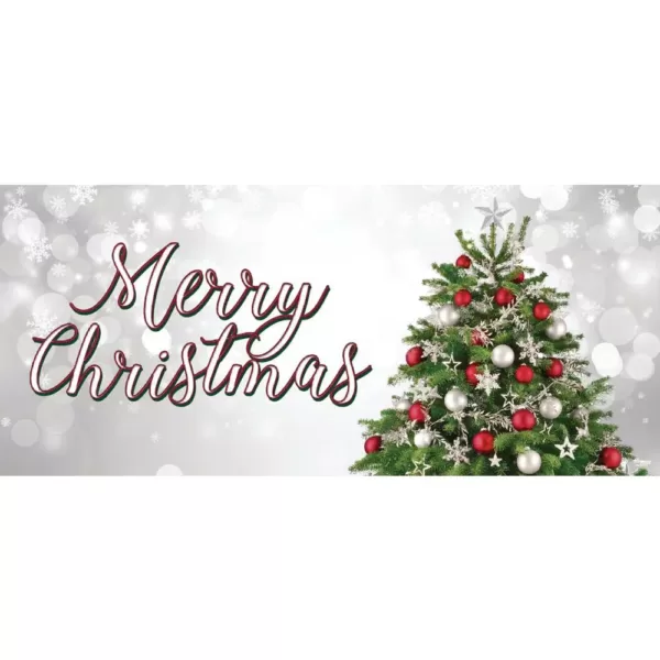 My Door Decor 7 ft. x 16 ft. Merry Christmas Tree Christmas Garage Door Decor Mural for Double Car Garage