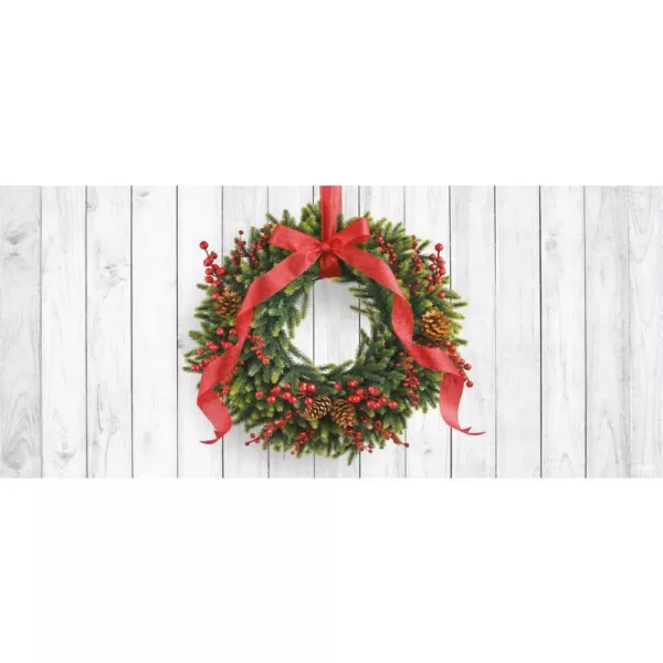 My Door Decor 7 ft. x 16 ft. Christmas Wreath-Christmas Garage Door Decor Mural for Double Car Garage