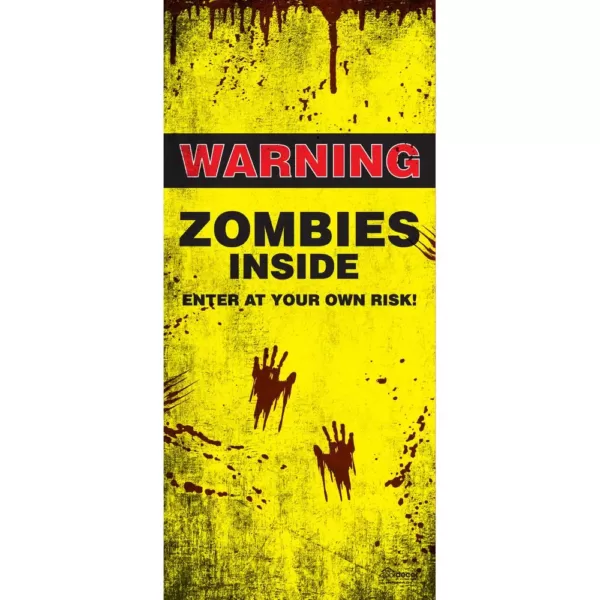 My Door Decor 36 in. x 80 in. Zombies Inside Halloween Front Door Decor Mural