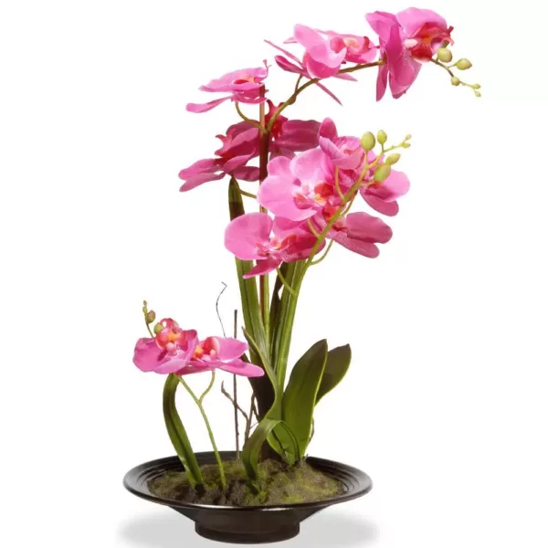 National Tree Company 17 in. Pink Orchid Flowers