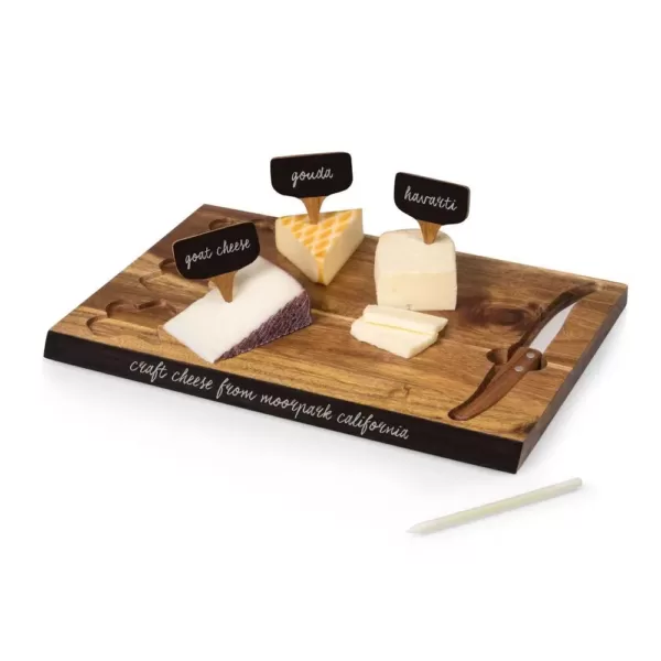 TOSCANA Delio Acacia Wood Cheese Board with Tools