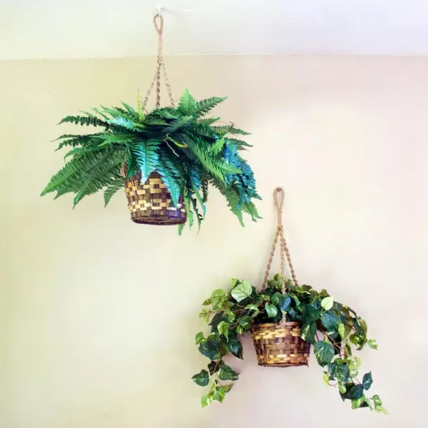 Nearly Natural Pothos Hanging Basket Silk Plant